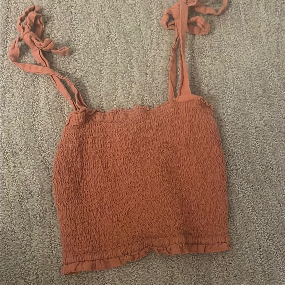 Abercrombie & Fitch Terracotta Smocked Tank Top